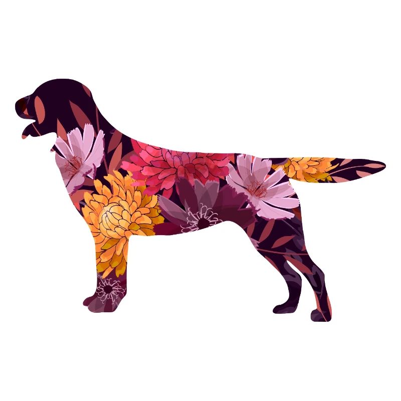 Silhouette de chien fleuri Labrador retriever