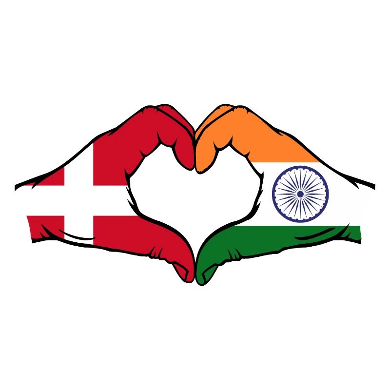 Denmark India hands heart shape