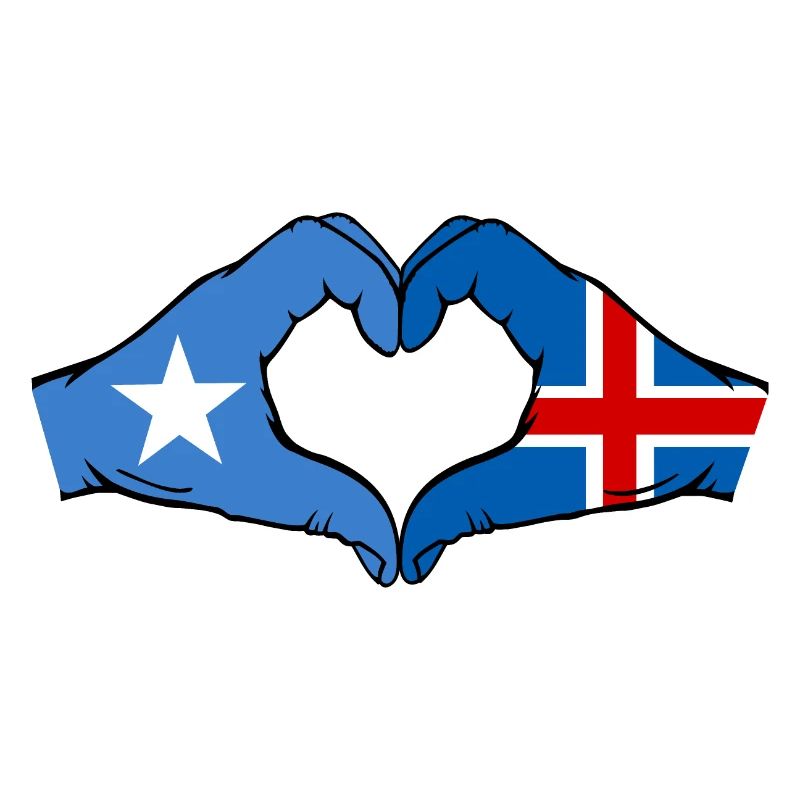 Drapeau de l’île de Somalie mains forme de coeur