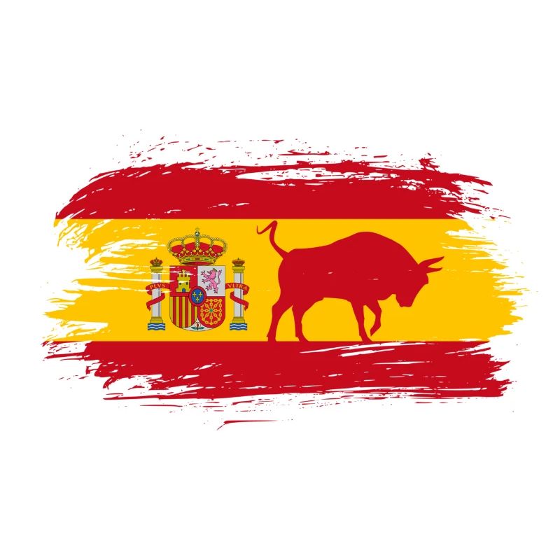 Spain Flag Design with Bull / Gift Madrid
