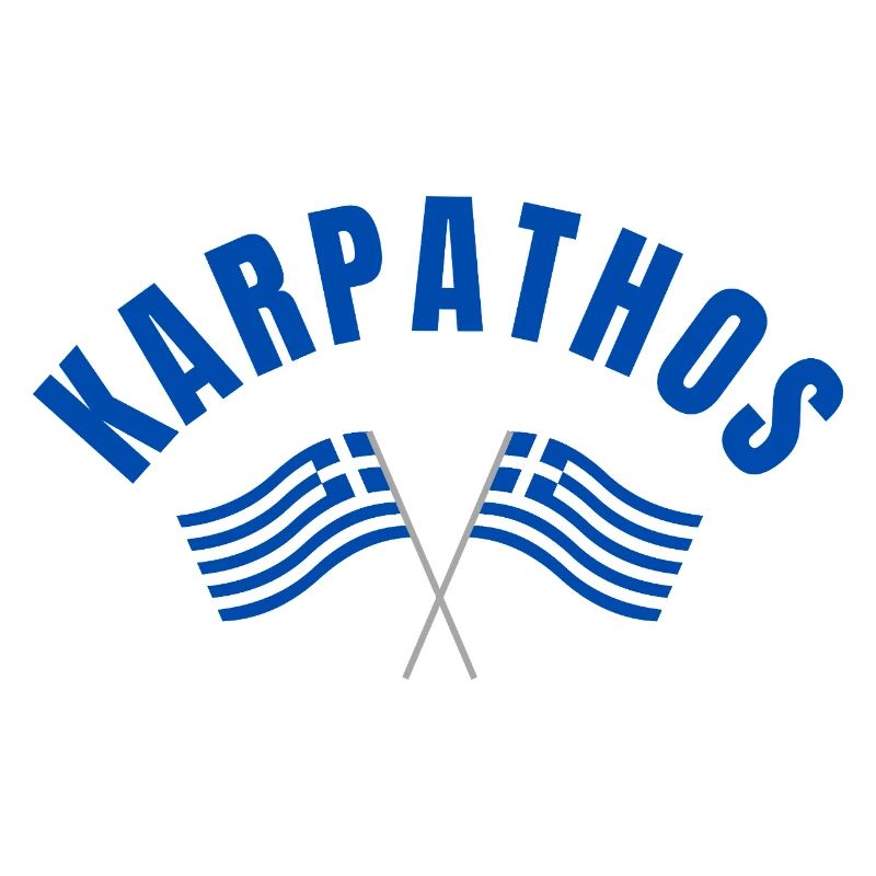 Karpathos avec drapeaux grecs croisés