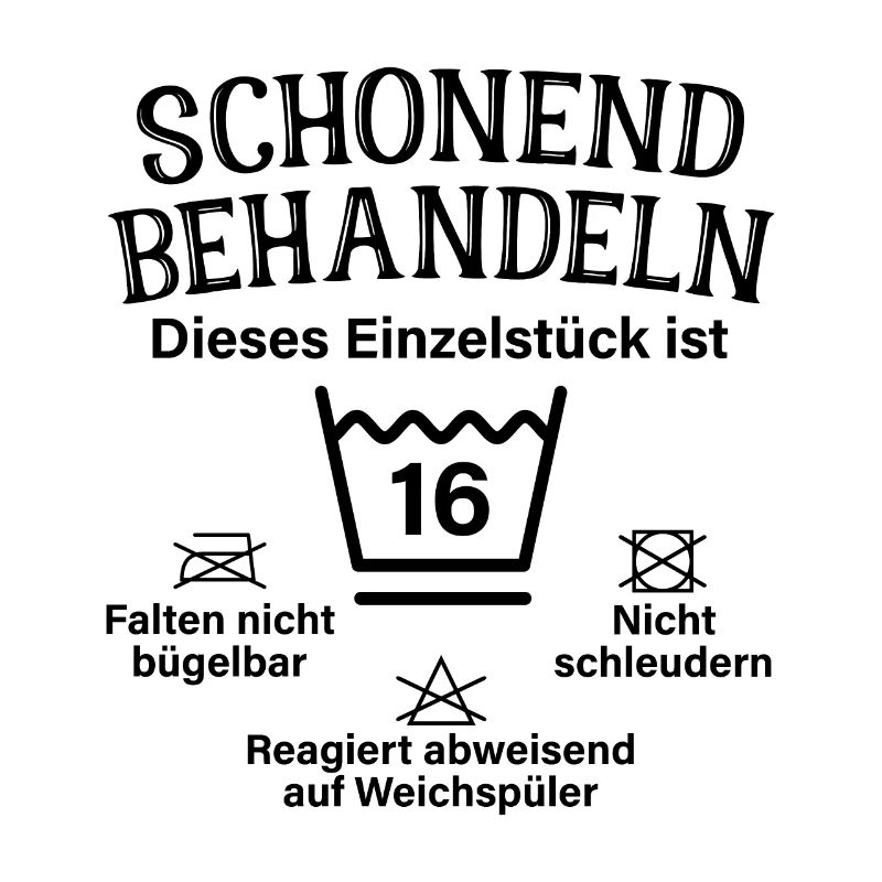 Schonend Behandeln 16. Geburtstag Einzelstück 16