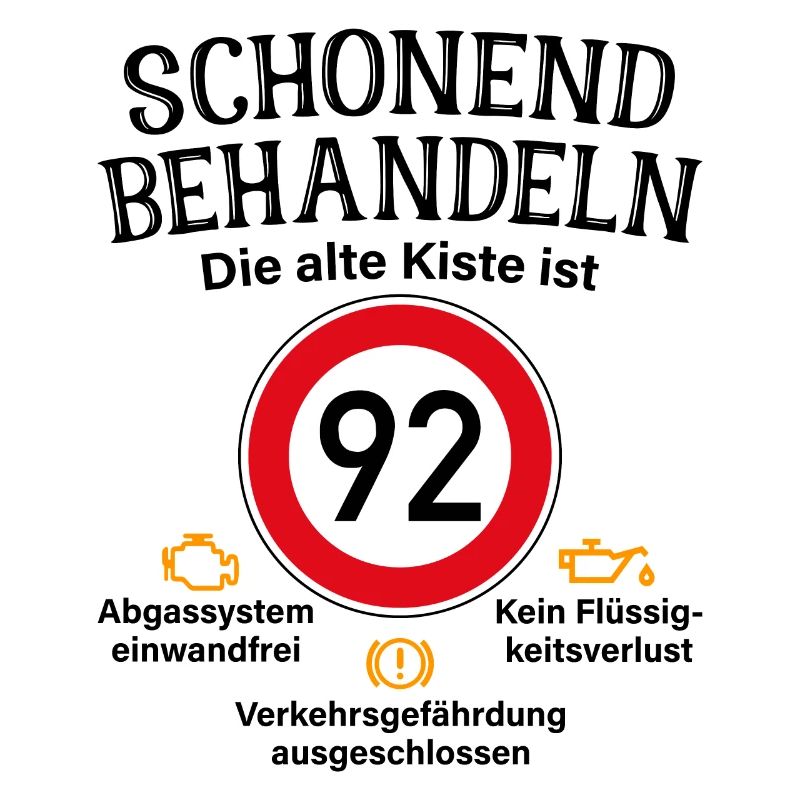 92. Geburtstag Schonend Behandeln 92 Alte Kiste 92