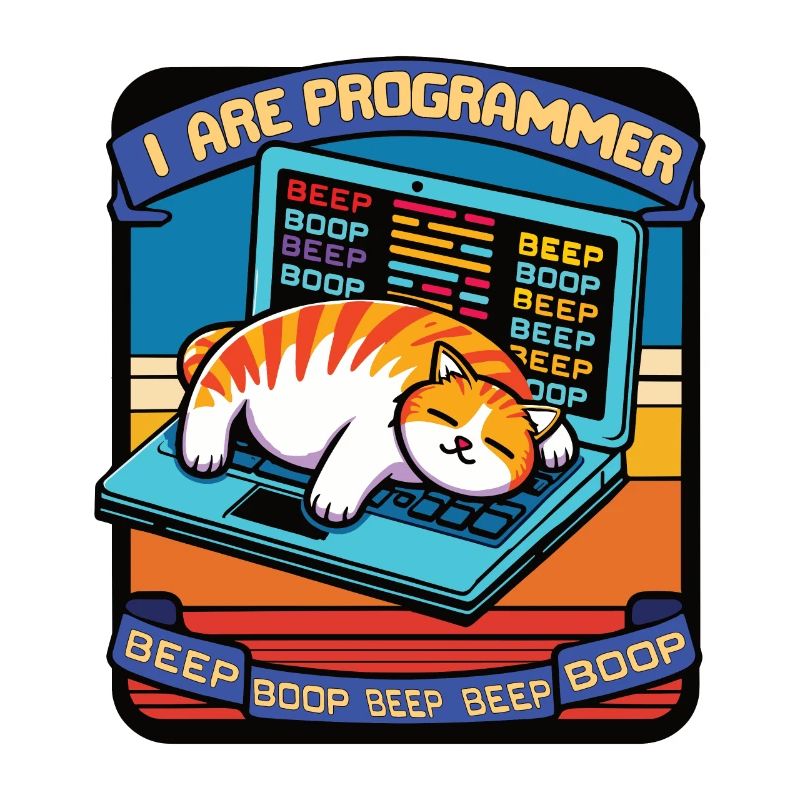 Je suis programmeur, gros chat endormi