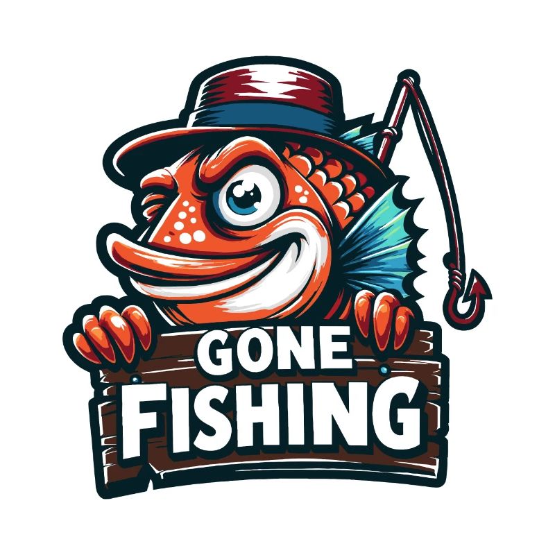 Poisson effronté allé à la pêche - Conception de pêche humoristique