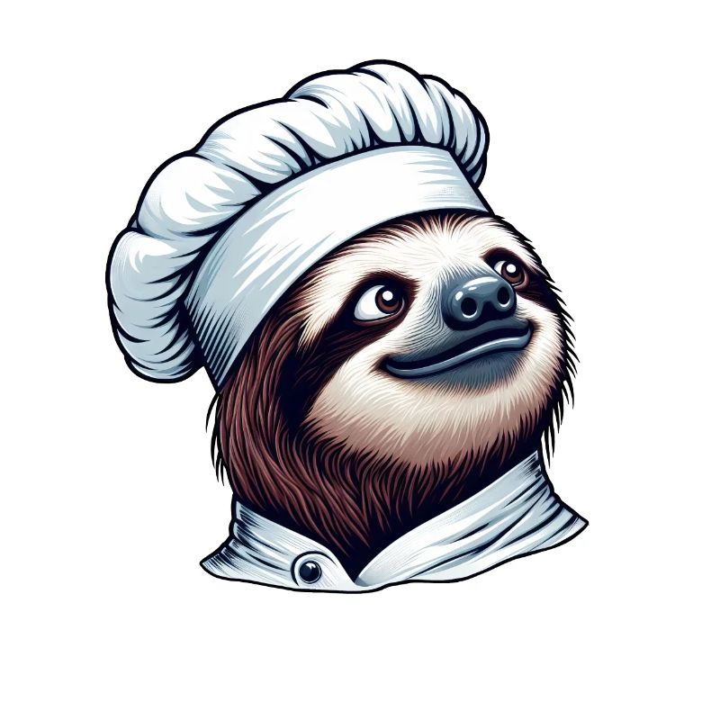 Proud Sloth Chef: Master at the Stove