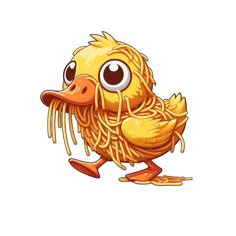 Clumsy Duck Sweet with Spaghetti