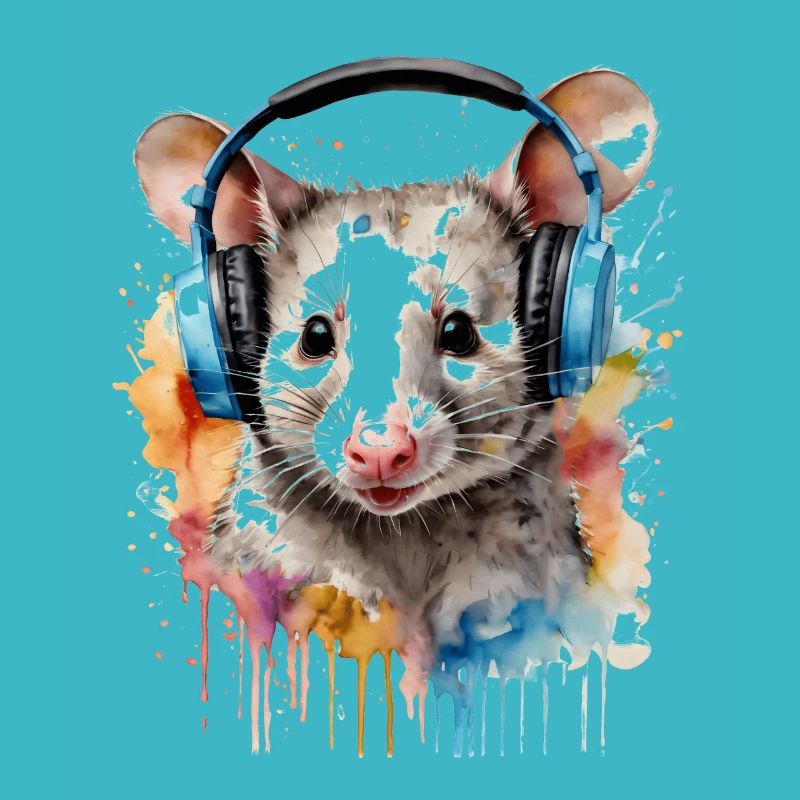 Casque Opossum Imprimé de conception animale colorée