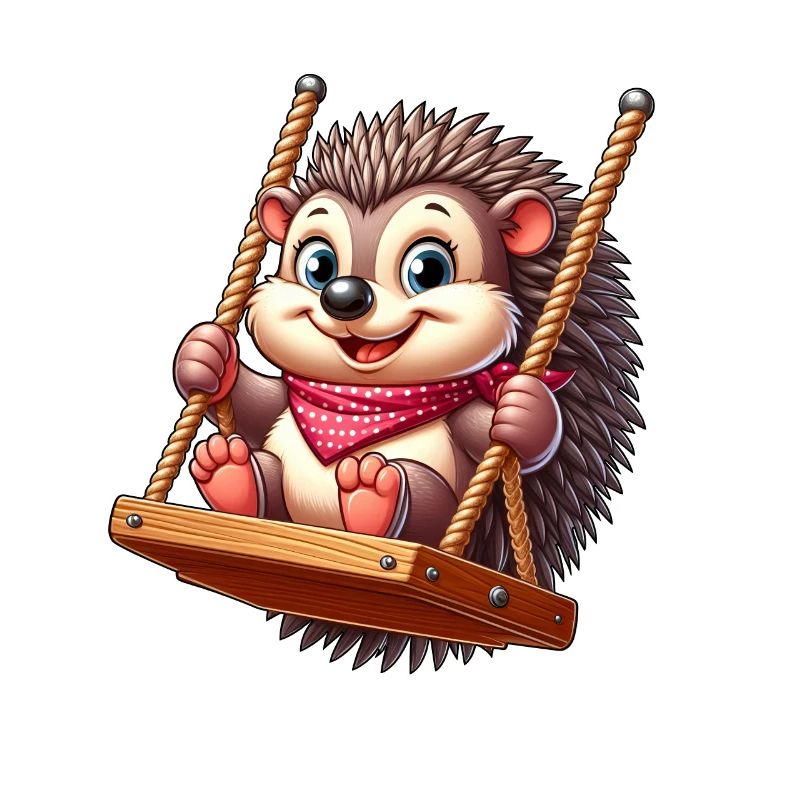 Mignon hérisson balançant terrain de jeu dessin animé