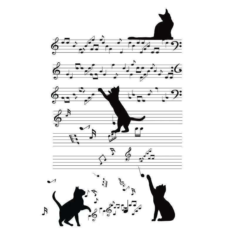 Chats sur les notes de musique Chats sur les partitions