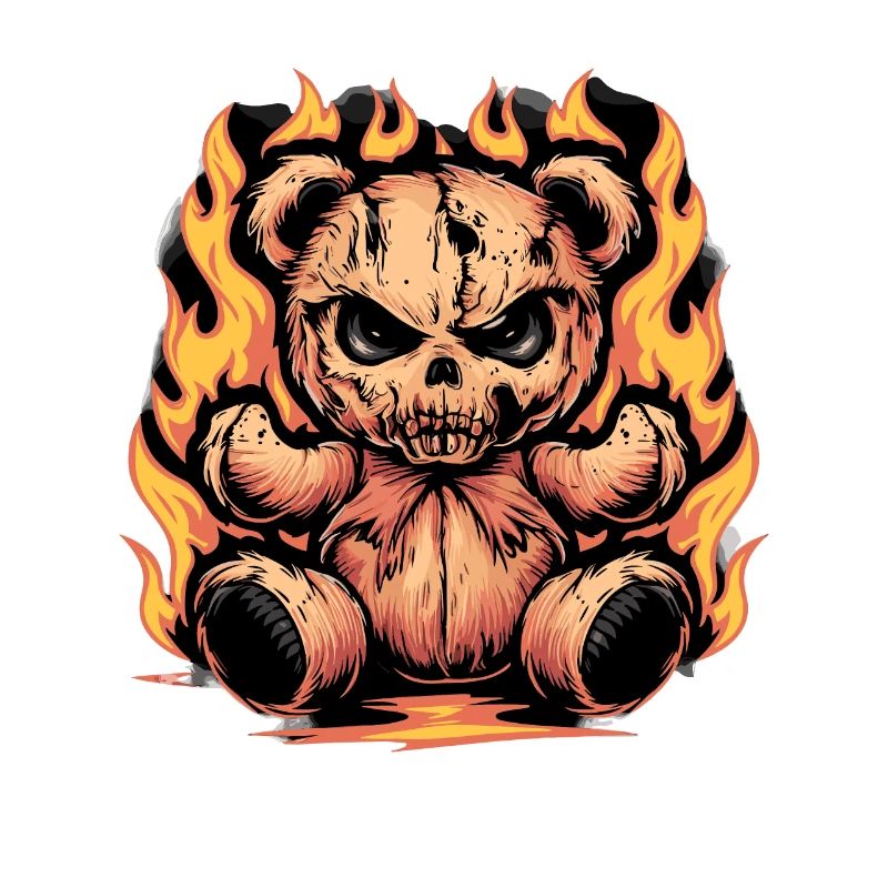 Fierce Flaming Teddy Bear Cool Statement