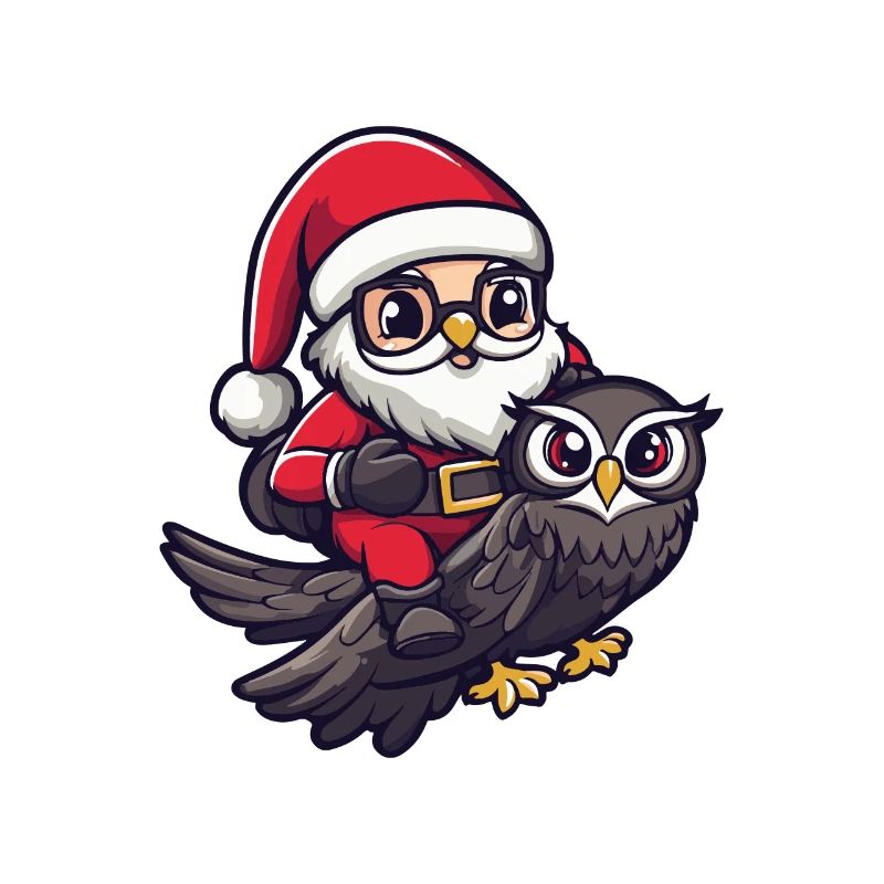 Eule Weihnachtsmann Cartoon