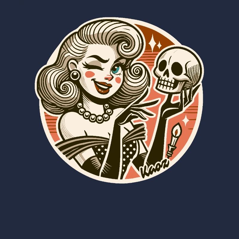Frau mit Totenkopf Schädel