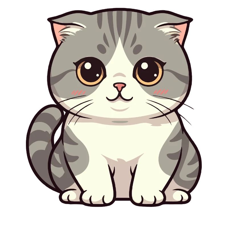 Mignon dessin animé de chat kawaii