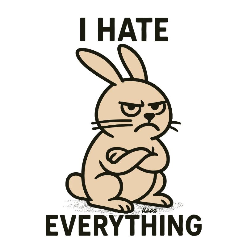 Bad mood bunny with hatred for everything