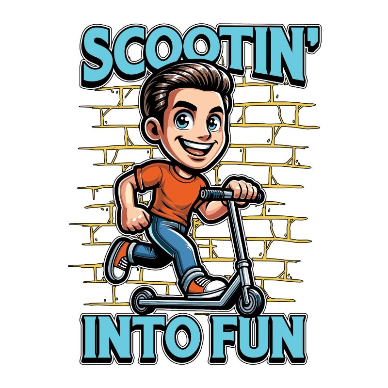 Scooter Scootin' Into Fun Scootering Motorcycle