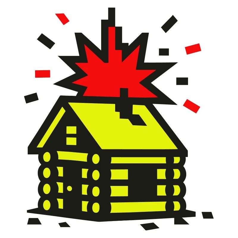 Explosion Hut 8bit Pixel Art