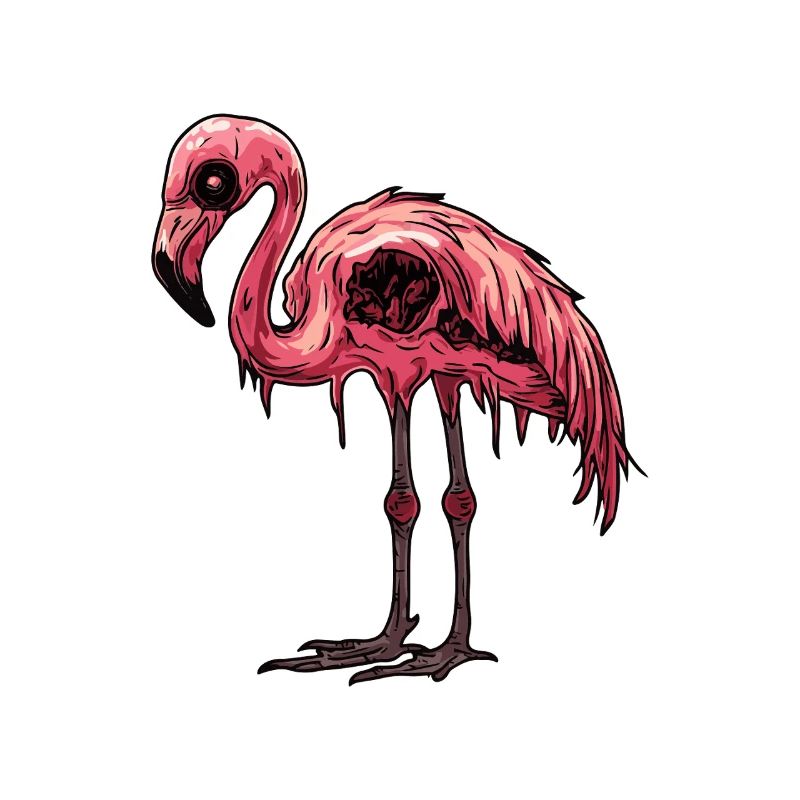Flamingo Halloween Comic Lustig