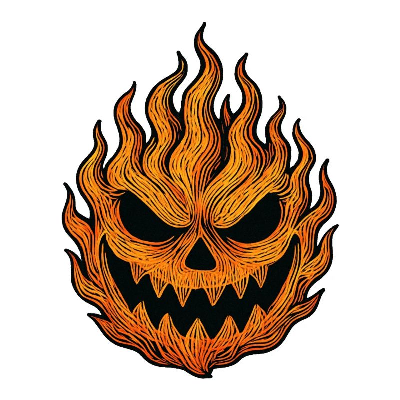 Halloween pumpkin flame design