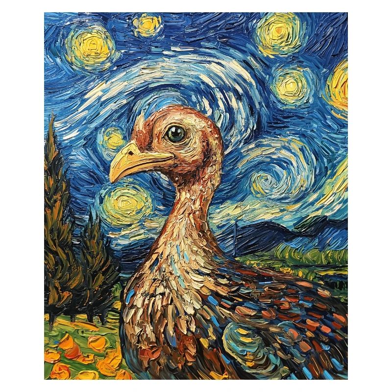 Oiseau de dinde à la Van Gogh