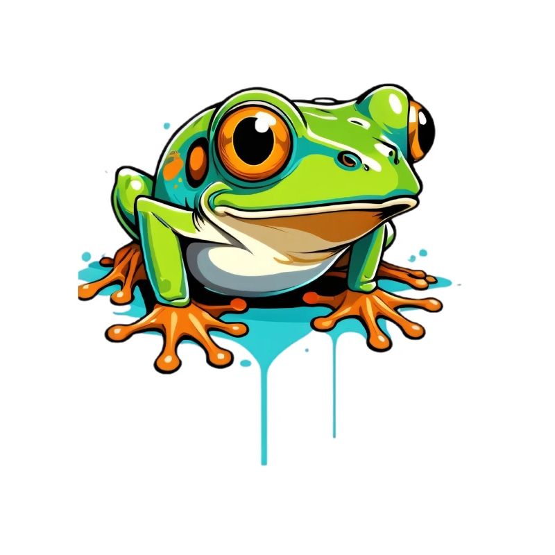 grenouille graffiti néon éclaboussure