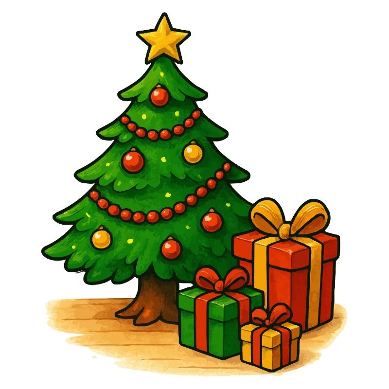 Weihnachtsbaum mit Geschenken Muster