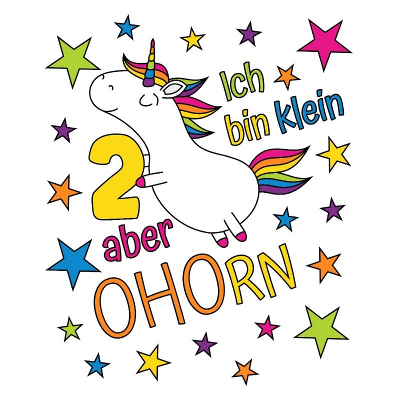 2 Jahre Mädchen Einhorn Ich bin klein aber ohorn