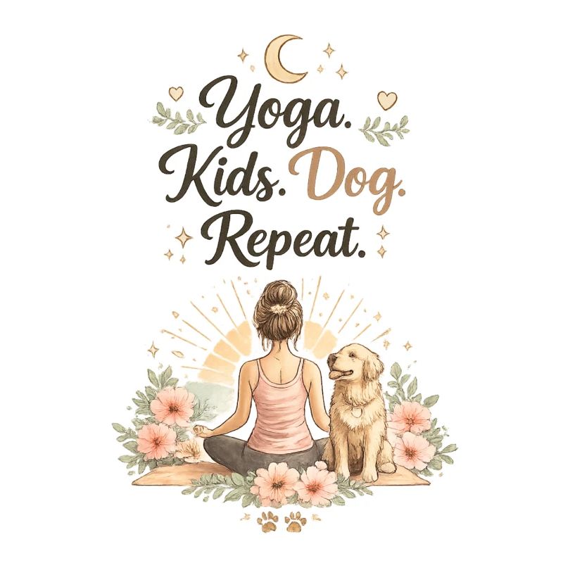 Yoga Kinder Hund Repeat lustig Mama Mutter 