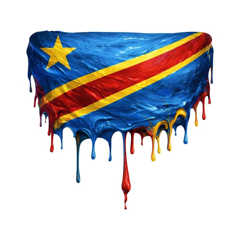 Congo flag in drop art