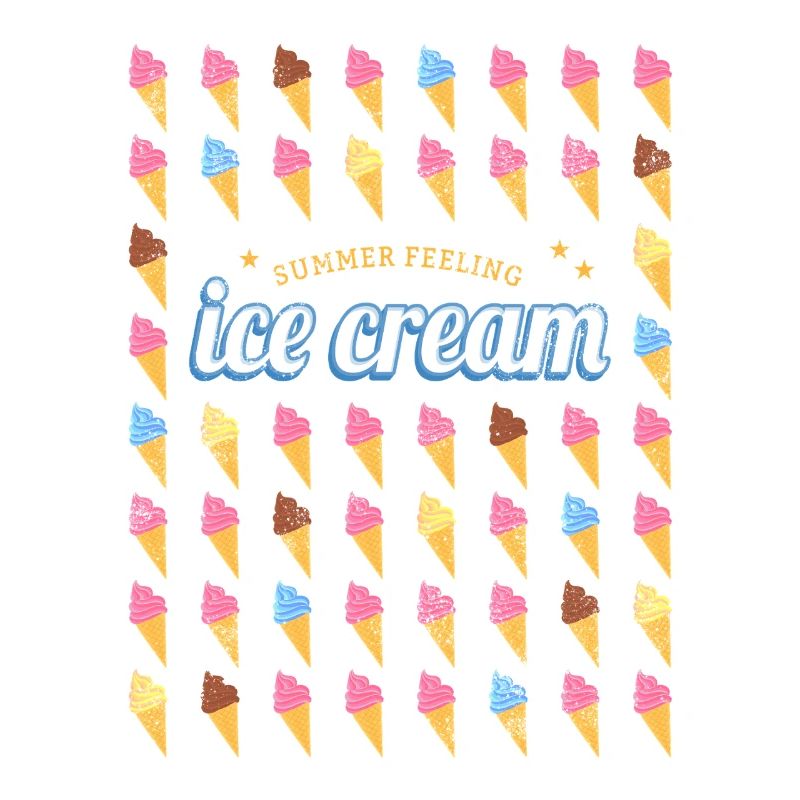 Eis im Hörnchen Vintage Waffel Eiscreme Design