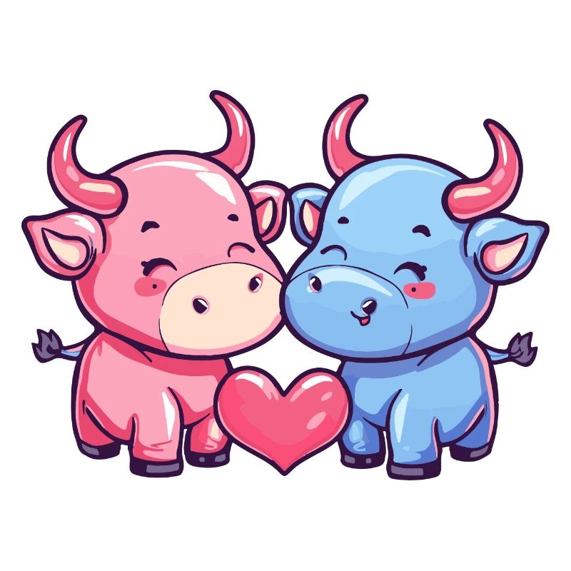 Stier Comic Paar Liebe