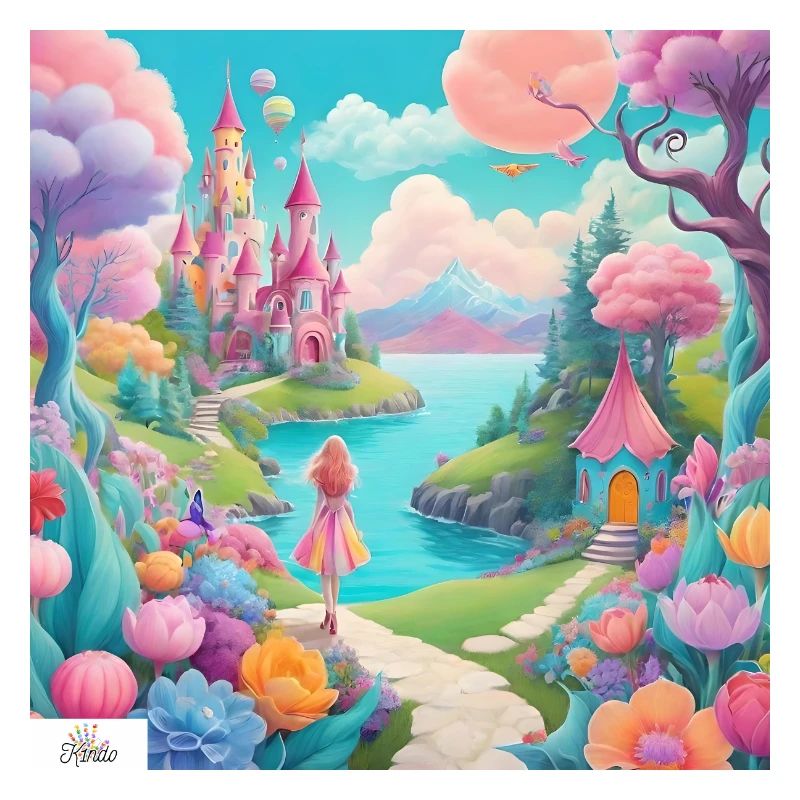 Paysage de rêve de princesse colorée
