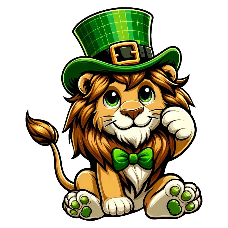 Dessin animé mignon de la Saint-Patrick de Lion
