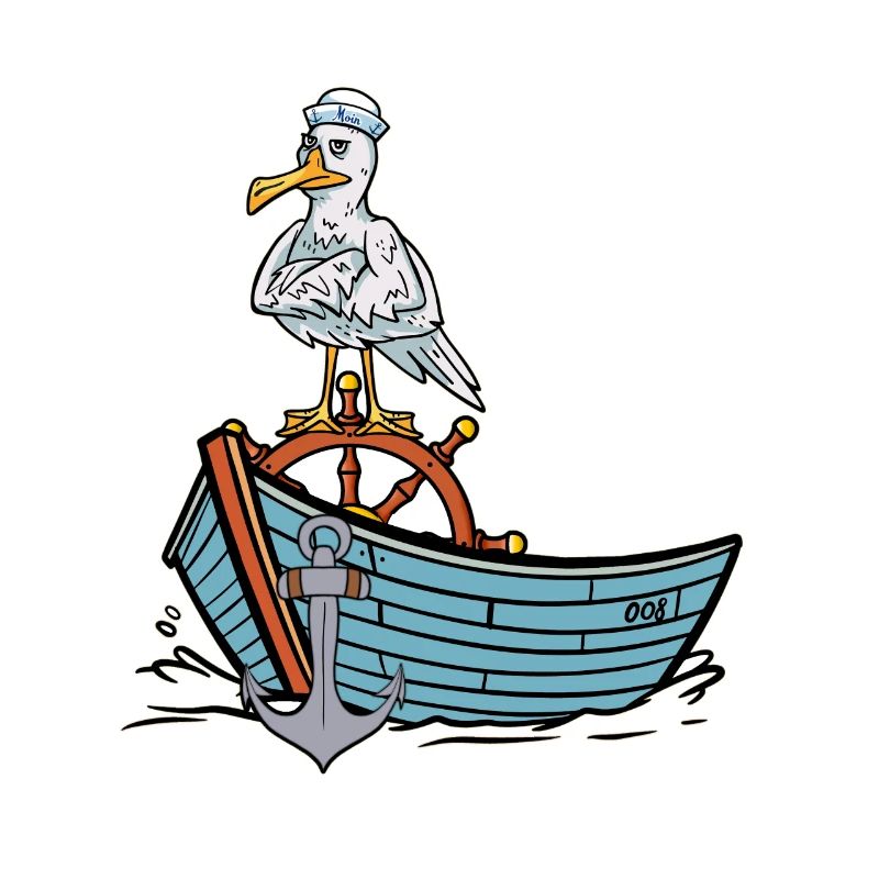 Möwe Matrose maritim Boot Seemann Ahoi