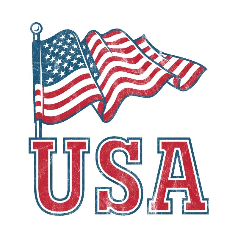 États-Unis avec drapeau