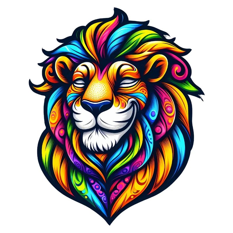 psychedelic lion