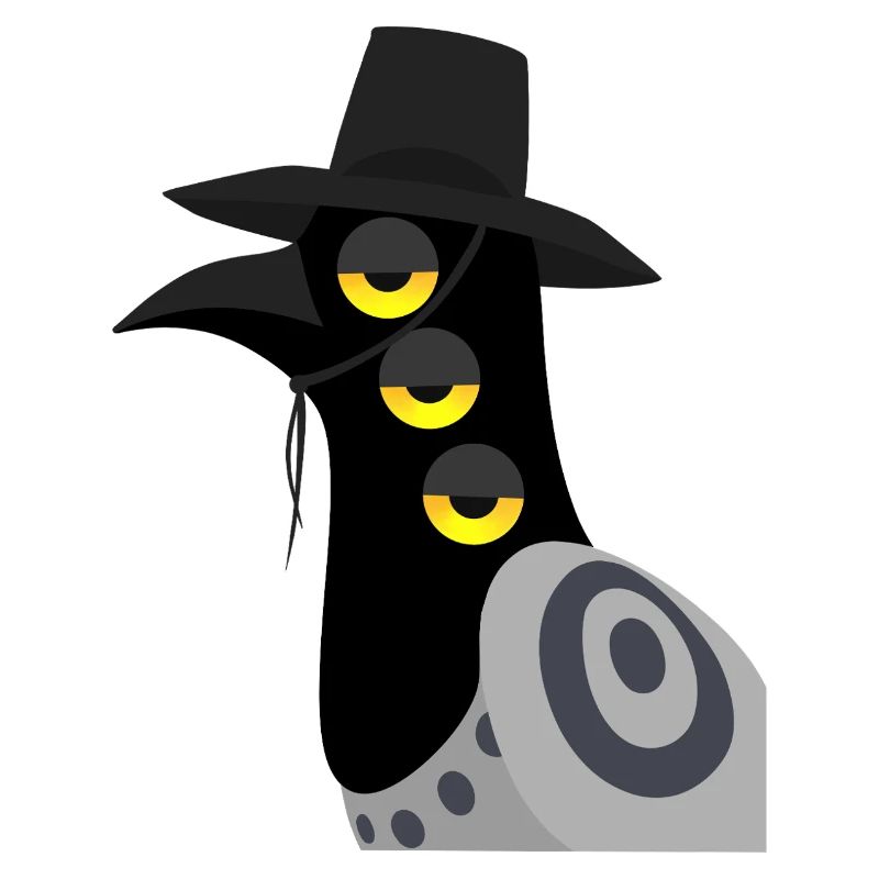 Dämonischer Vogel skeptisch