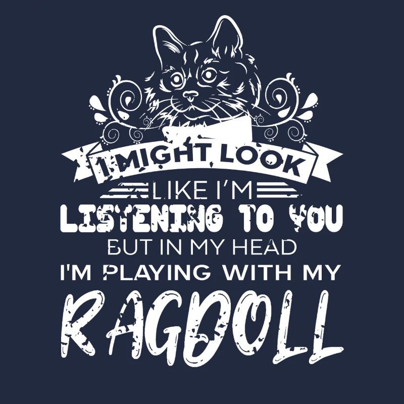 Drôle Ragdoll Chat Obsession Écoute Sarcastique