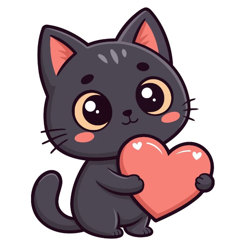 Black Cat Tender Heart