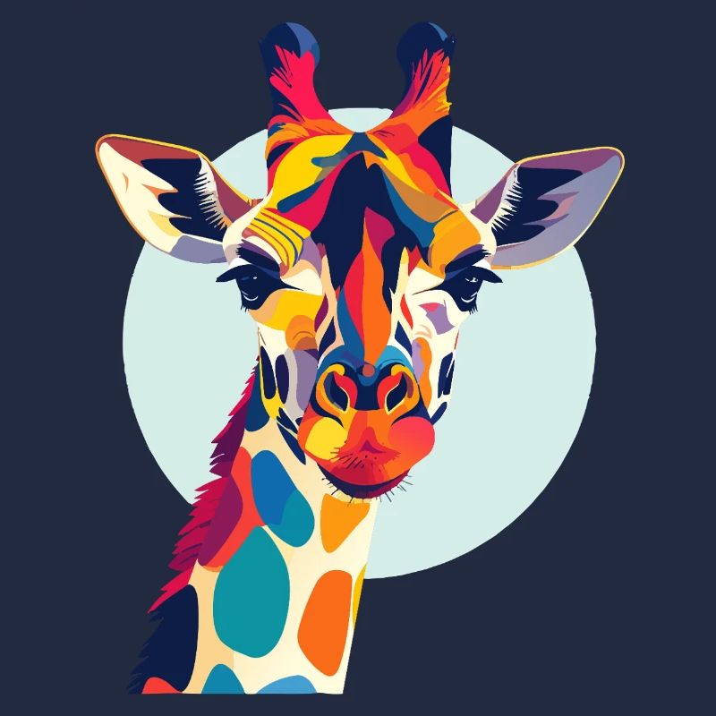 colorful giraffe abstract giraffe head motif