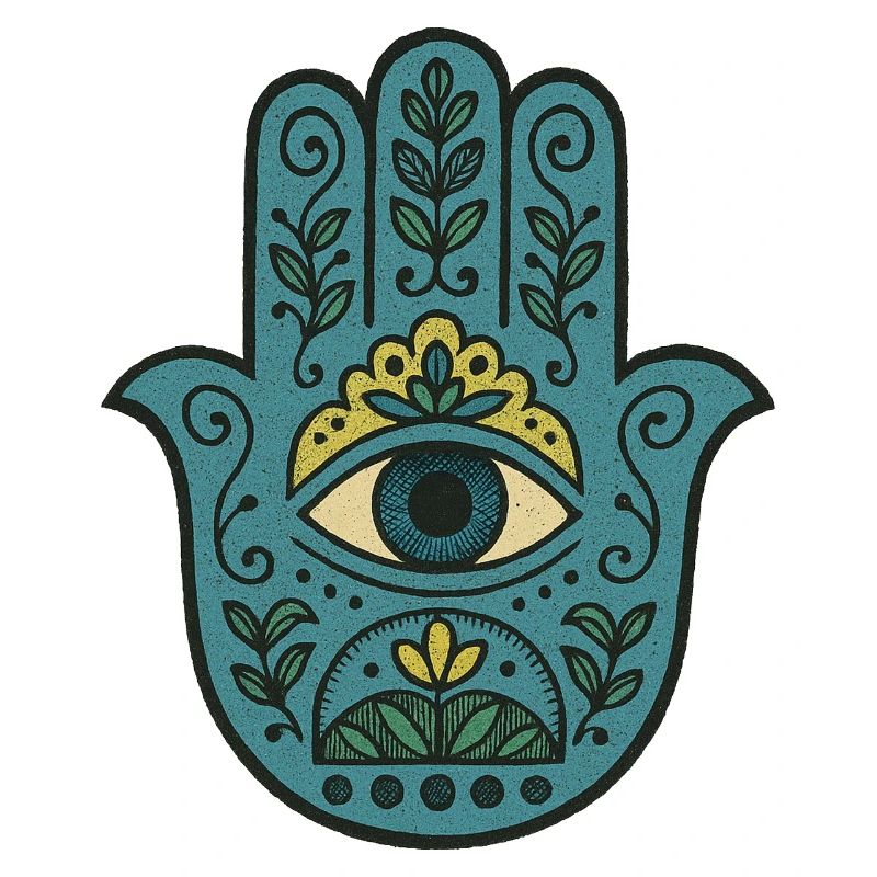 Hamsa Eye Floral Boho Palme