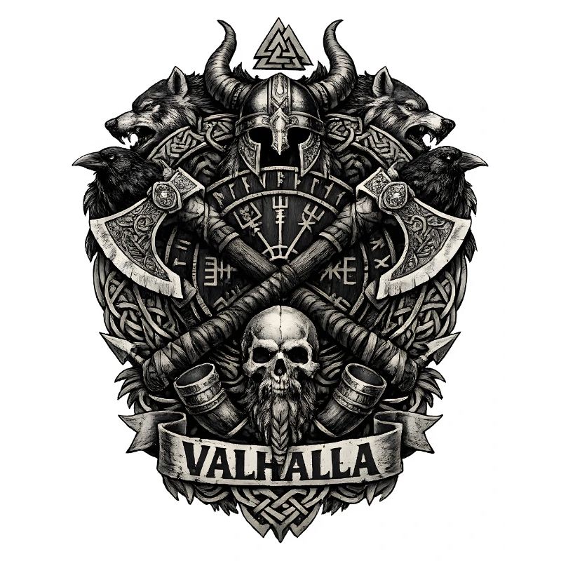 Valhalla-Schädel-Wikingerwappen