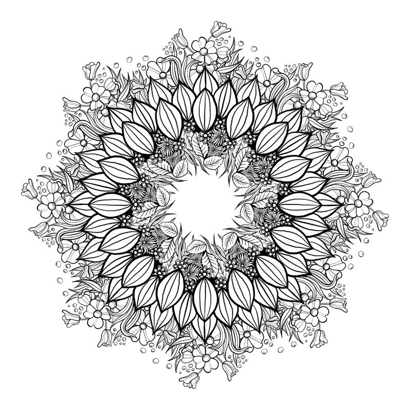 Couronne de fleurs - noir