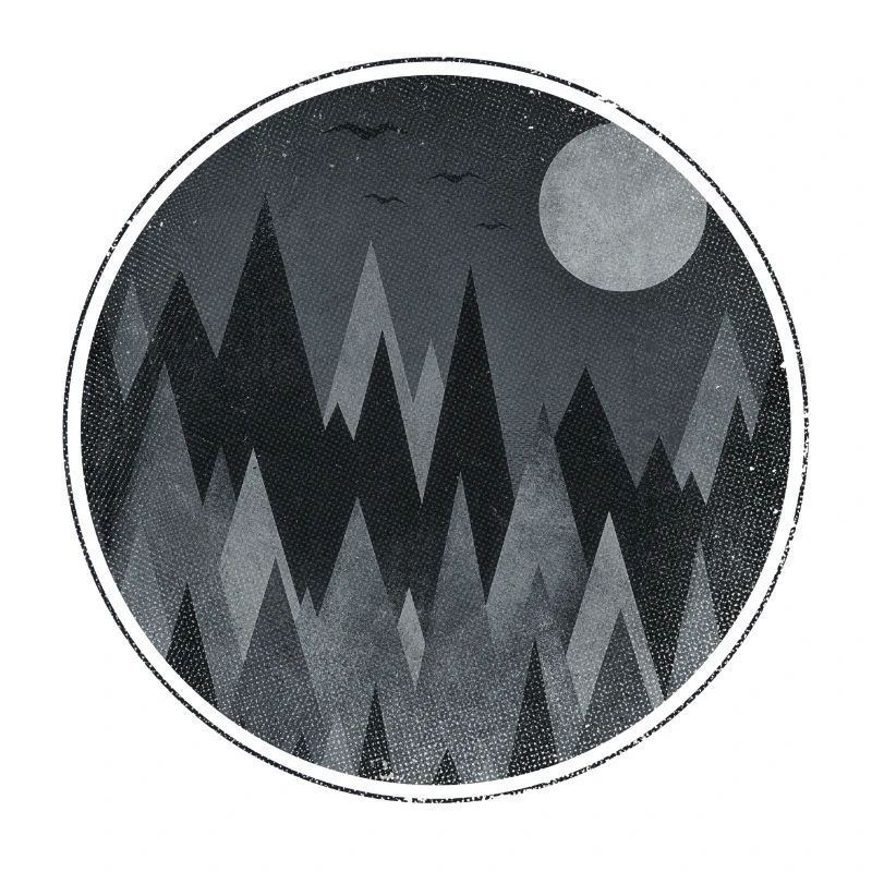 Black & White Triangles Abstract mountains design