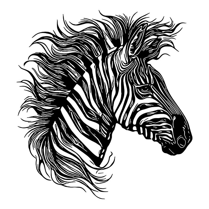 Wild Zebra Mane Tattoo Style Lignes