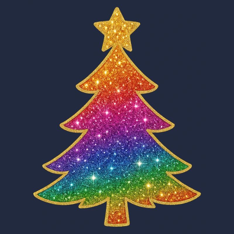 Regenbogen Glitzer Tannenbaum