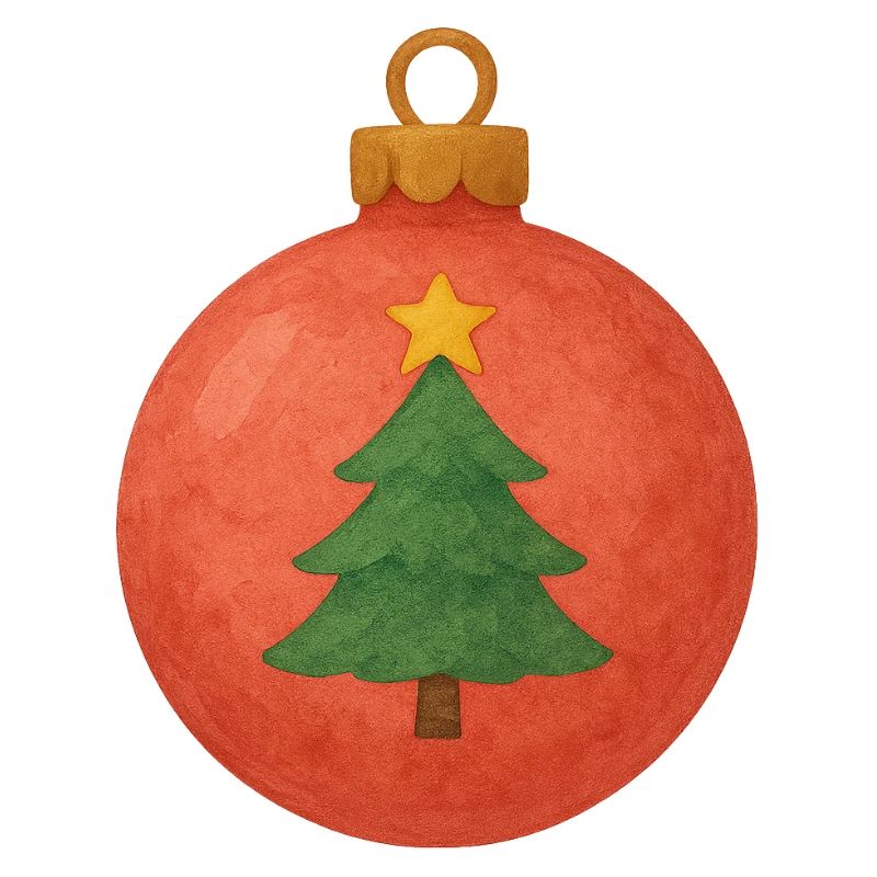 Weihnachtskugel mit Tannenbaum