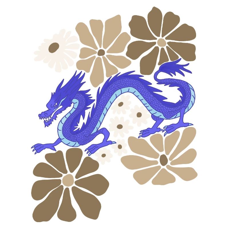 Blumenblauer Drache
