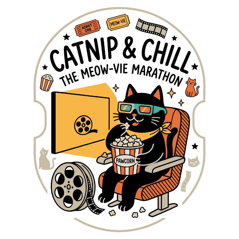 Cinema Cat Popcorn 3D Look