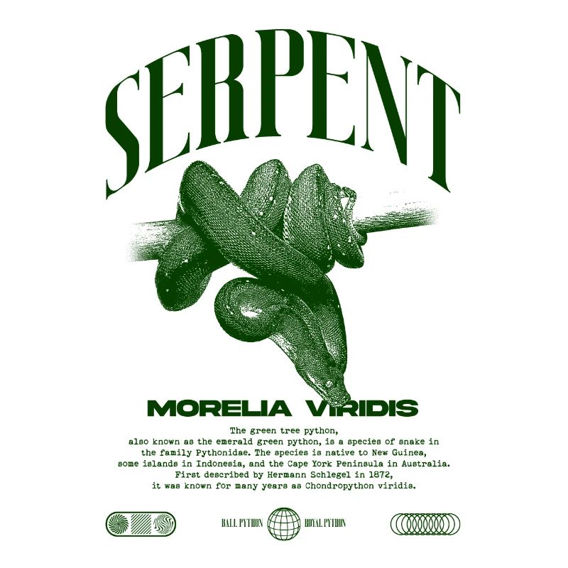 Grüner Baum Python Modern Reptile Keeper Streetwear